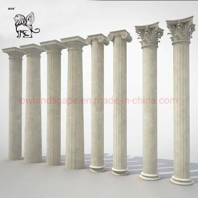 Outdoor Building Material Decorative White Marble Roman Pillar Stone Dreek Column