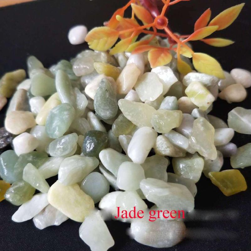 Green Jade Tumbled Pebble Stone for Garden Landscaping Decoration