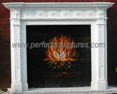 European Style White Marble Fireplace Surround for Home Decoration (QY-LE097)