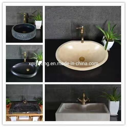 Grey/White/Black/Yellow Marble with Vein Square/Round/Rectangle/Cut-to-Size Wash Sink for Bathroom Decoration