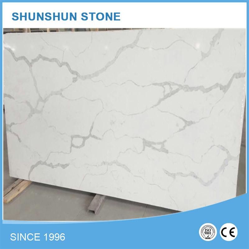 Calacatta White Quartz Stone Big Slab for Countertop