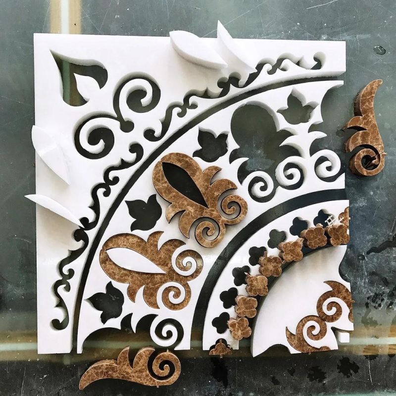 European Classic Style Waterjet Marble Medallion Marble Inlay for Home Floor Decoration