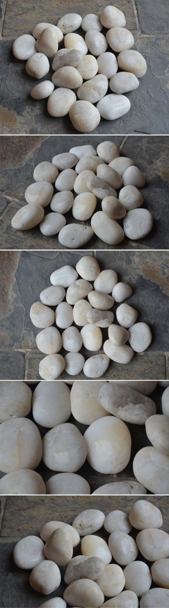Garden Path and Bathroom Floor Decorative White Pebble Stone Tile