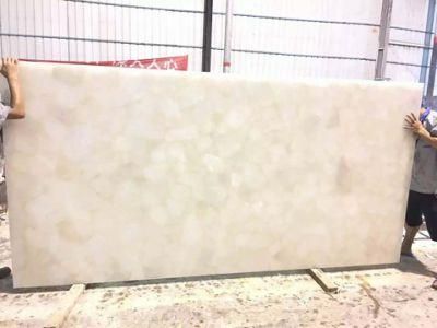 Semiprecious Stone White Quartz Slab Counter Top Onyx Crystal Quartz Slabs