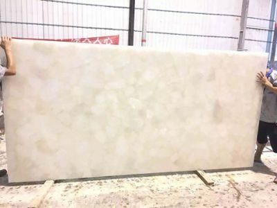 Semiprecious Stone White Quartz Slab Counter Top Onyx Crystal Quartz Slabs