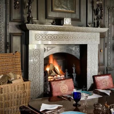 Gothic Inspired Marble Fireplace Mantel