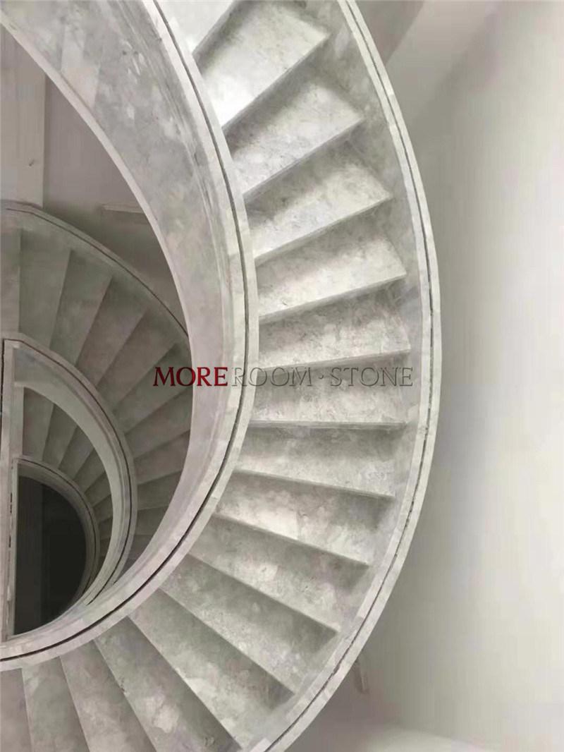 Light Gray Natural Marble Stone for Flooring Wall Staircase