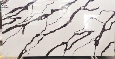 China Calacatta Quartz Stone Large Slab Caesarstone for Kitchen Bathroom Quartz