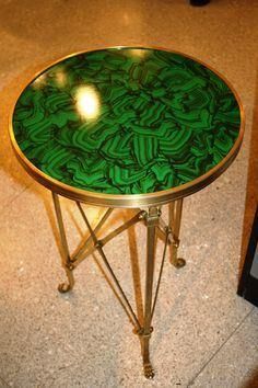 Royal Malachite Green Side Table Luxury Furniture
