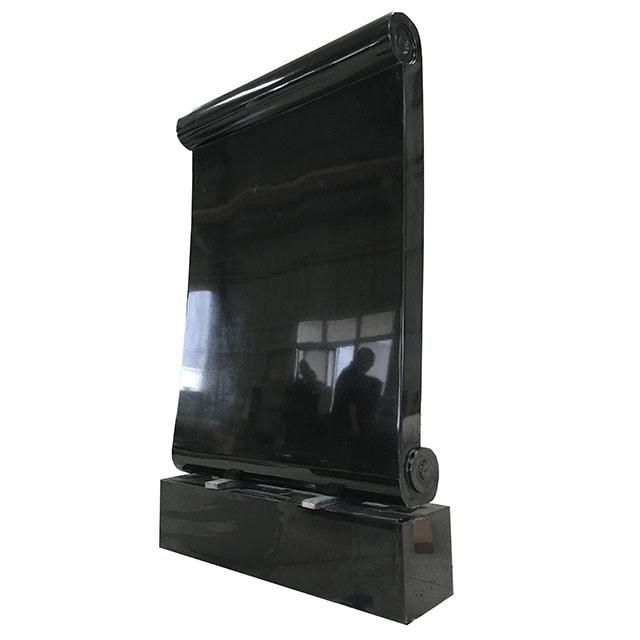 High Polished Absolute Black Granite Upright Gravestone Slab