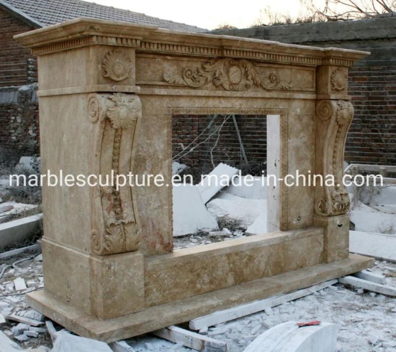 Hand Carved High Quality Marble Fireplace for Home Decoration (SYMF-179)