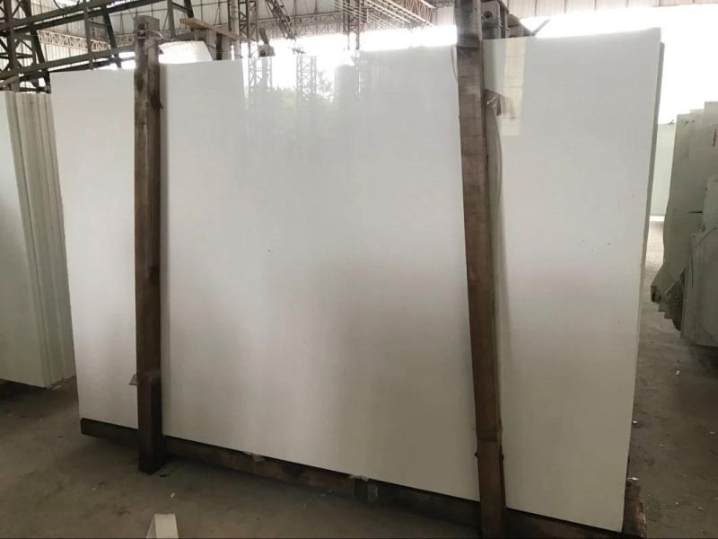 High Glossy White Nano Crystallized Marble Stone Slabs/Tile Interior Decoration