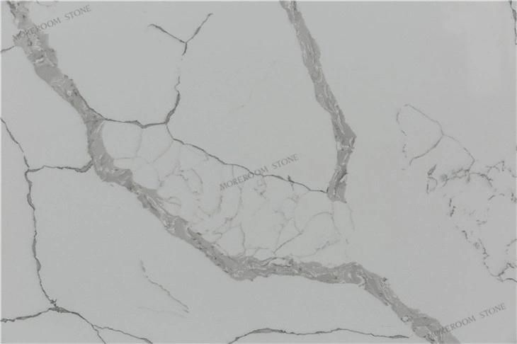 Calacatta White Quartz Stone Artificial Stone for Kitchen Counter Top