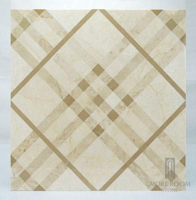 Building Material 24X24 Water Jet Beige Marble Flooring for Interior Decor