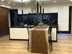 Calacatta Black Color Recomposed Quartz Slab Bench Tops for Kitchen/Hotel/Restaurant/Apartment