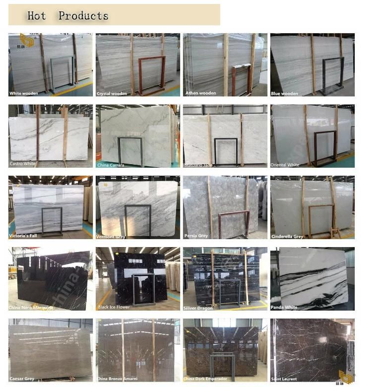 Natural Blue/White/Brown/White/Yellow Marble Slab for Hotel Flooring Kitchen Countertops Design