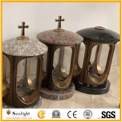 Natural Stone Black Granite Casket and Cemetery Supplies Custom Metal Series Lantern