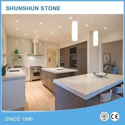 Pure White Artificial Quartz Stone Tabletop for Kitchen