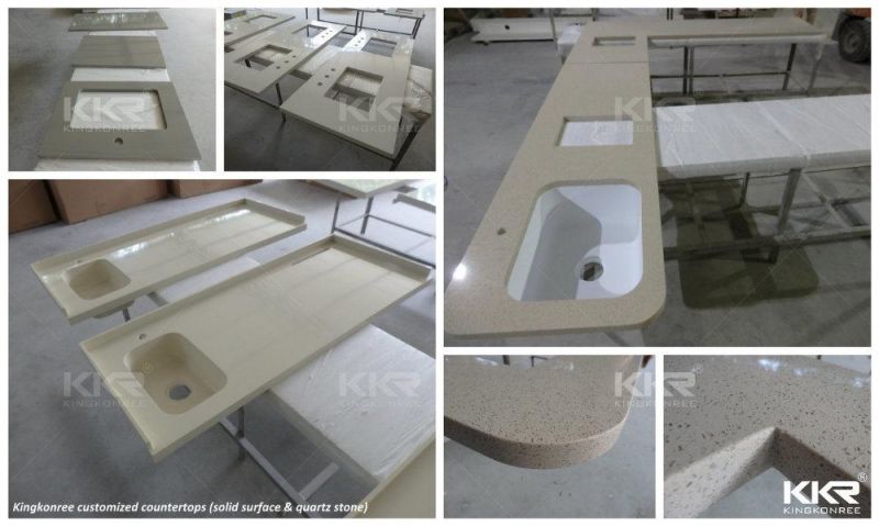 Marble Solid Surface Stone Building Material Counter Top Bathroom Vanity (KKR-200213-3)