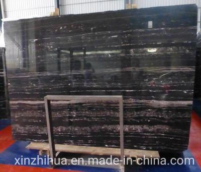 Polished Port Black Marble Silver White Dragon Marble Slab for Walling Tile