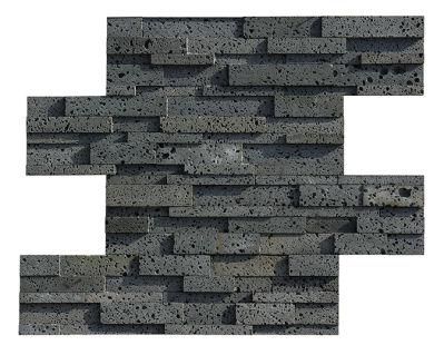 Black Travertine Black Basalt with Big Hole Machine Cut Ledge Stone Culture Stone Stacked Stone