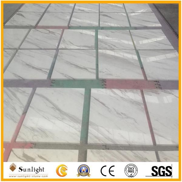 Customize Natural Volakas White Marble Floor Tiles for Kitchen/Bathroom Flooring