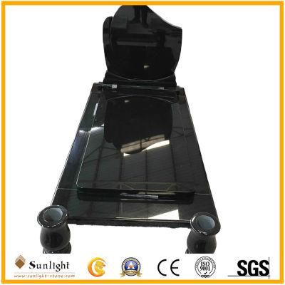 China Reliable Monument Producer Shanxi Black Granite Tombstone for Cemetery