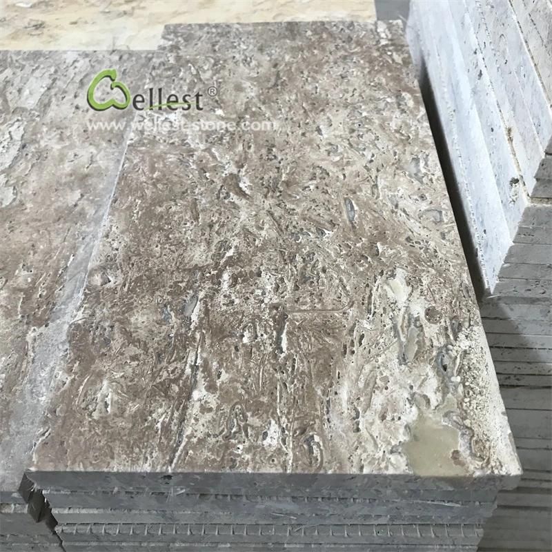 Acid Wash Brown Travertine with Anti-Slip Effect