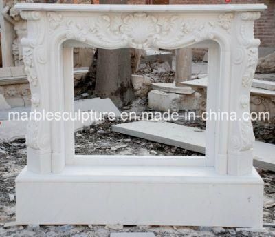 Cheap Natural Carving White Marble Fireplace Surround Mantel (SY-MF302)
