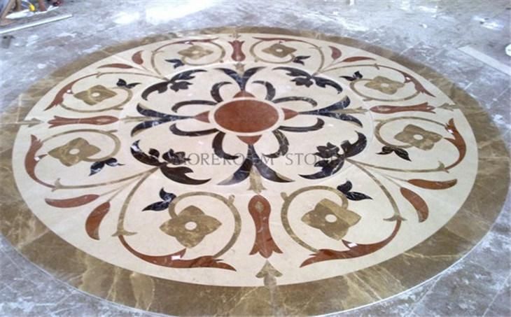 Round Porcelain Floor Water Jet Medallions Patterns for Home Decoration
