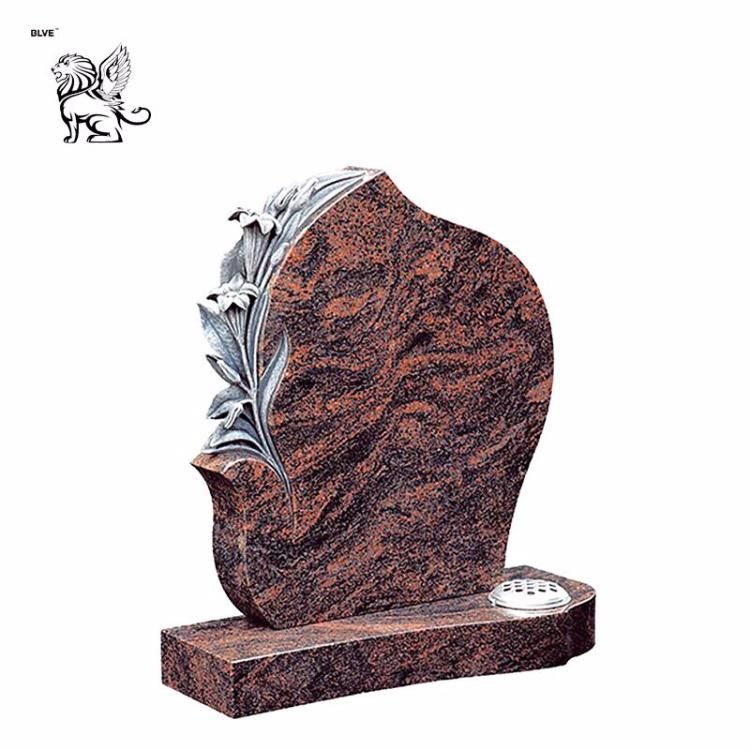 Western Style Gravestone New Products Marble Lily Flowers Tombstone Mtm-01