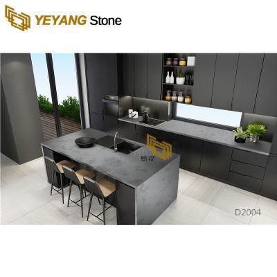 Artificial Grey Quartz Slab for Kitchen Island/Furniture/Floor/Worktop/Vanity/Countertop Quartz Factory