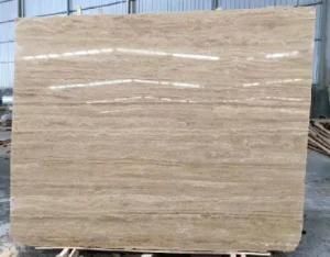 Polished Beige Travertine Vein Cut