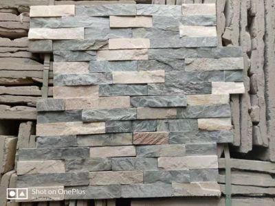 Factory Exterior Green and White Slate Culture Stone Veneer Wall Cladding for Outdoor Decoration
