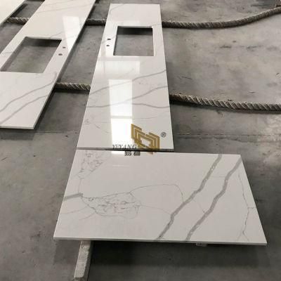 Calacatta Quartz Stone Countertops for Kitchen Cabinet Stone Material Engineered Quartz Vanity Top