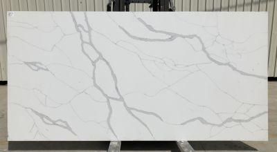 White Marble Looking Quartz Stone Engineered Stone Artificial Stone Slabs for Hotel Kitchen