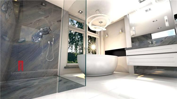 Light Blue Marble Slab Block for Bathroom Wall Decor