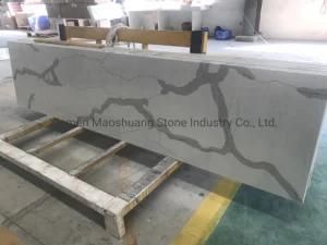 Bookmatch Calacatta Marble Look Quartz Countertop for Kitchen Table Island Bathroom