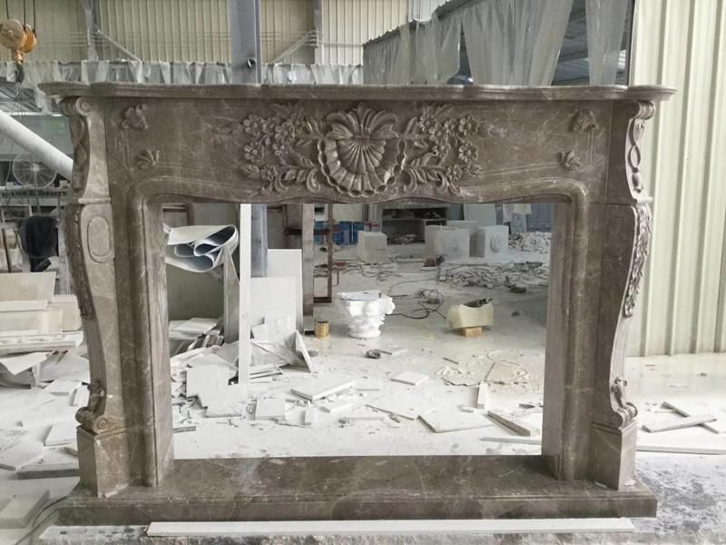 Granite/Marble/Limestone/Sandstone Statue Fireplace Mantle/Mantels Fireplace for Indoor