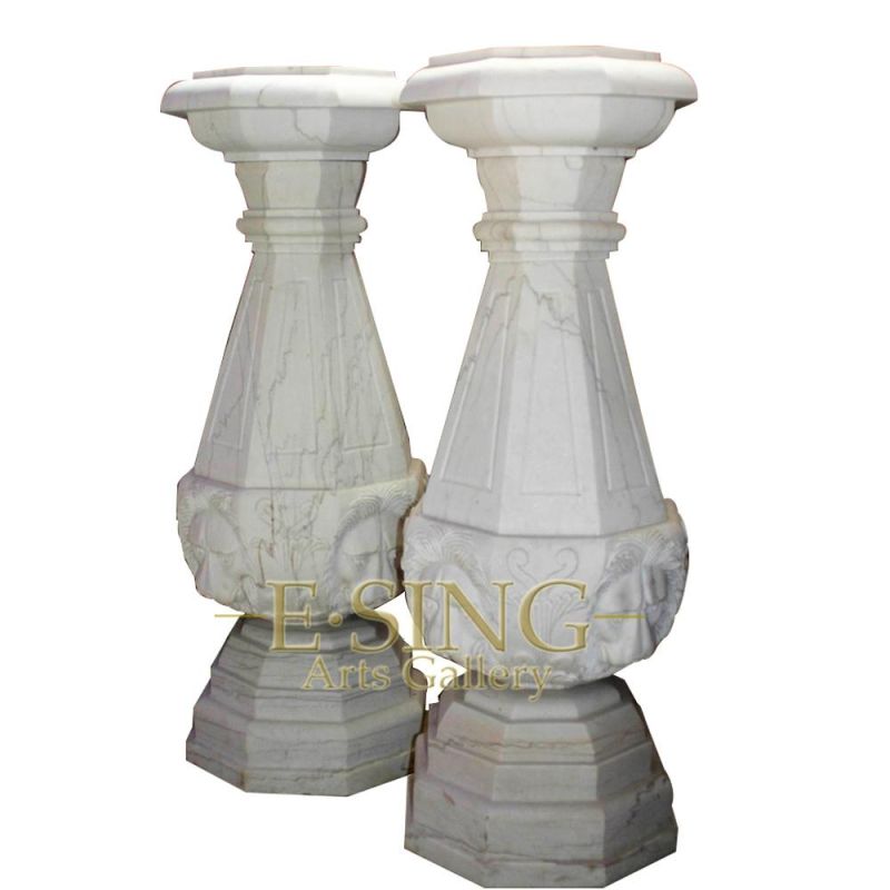 Indoor Decorative Columns Mix Color Marble Small Pedestal