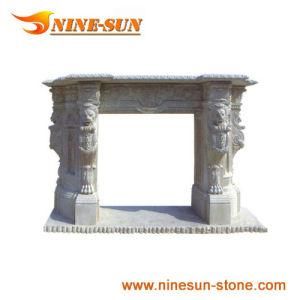 White Granite Carving Fireplace (YXFP-002)