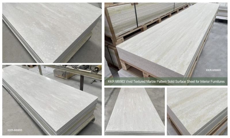 Texture Pattern Marble Looks Sparkle Solid Surface Sheet for Countertop & Kitchen Top/Wall Panels