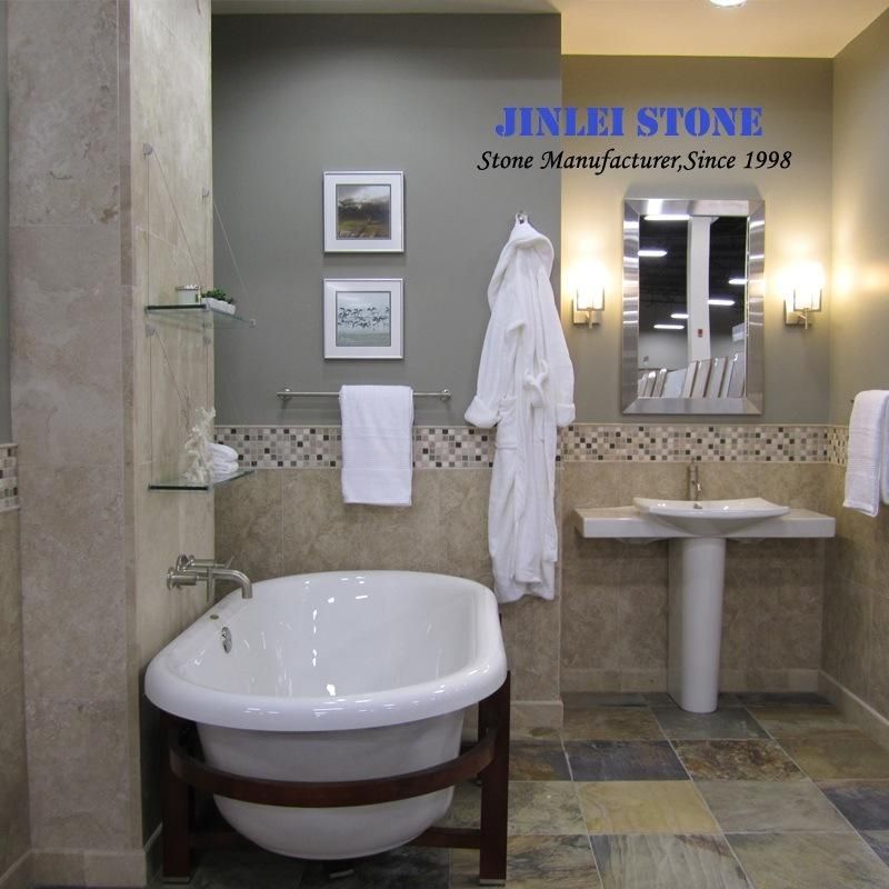 Natural Stone Beige Stones Travertine Marble Bathroom Wall Tile for Interior and Exterior