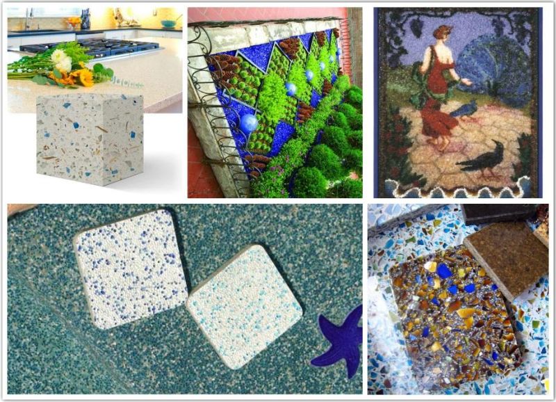Premixed Glass Pebble Glass Bead for Round Pebble Glass Tile Mosaics