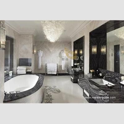 Polished Natural Kenya Black Wood Grain Marble for Flooring/Bathroom Bathtub/Vanity