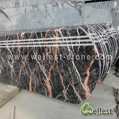 M502 Rose Portor Marble Step with Bullnose Edge
