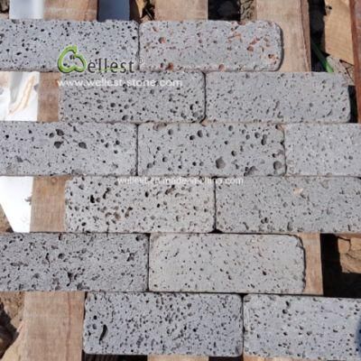 Grey Volcanic Lava Stone Patio Paver with Hole