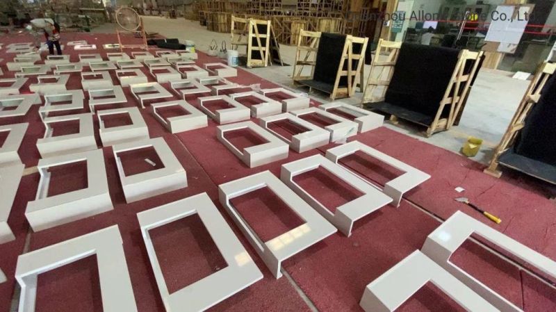 Artificial Stone Beige Solid Surdace Vanity Countertops for Bathroom