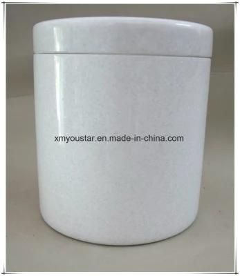 White Marble Funeral Cremation Urns Simple Design for material Garden