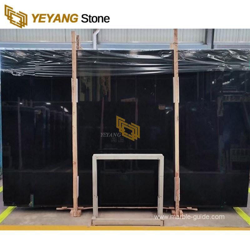 High Polished Ink Black Marble Factory for Kitchen/Bathroom/Countertops/Tiles/Wall/Flooring